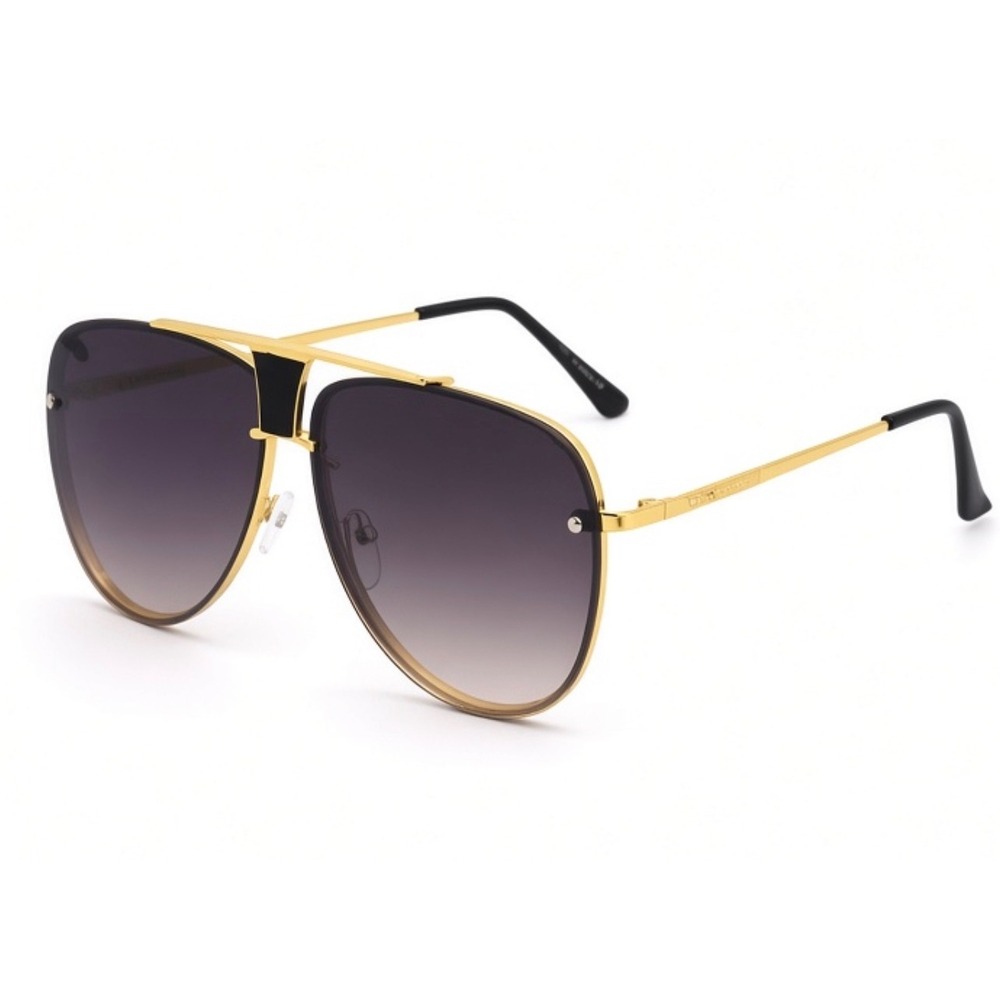Mens Navigator Sunglasses Gold Metal Frame Gradient Smoke Lens Lentes Gafas 2026 - Picture 2 of 5